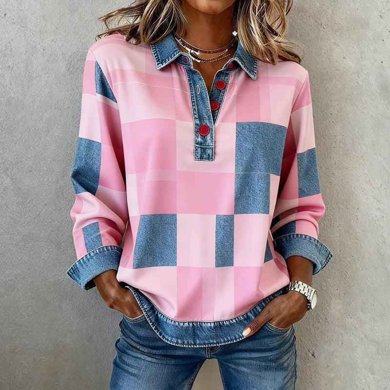 Vintage Karierte Sweatshirt