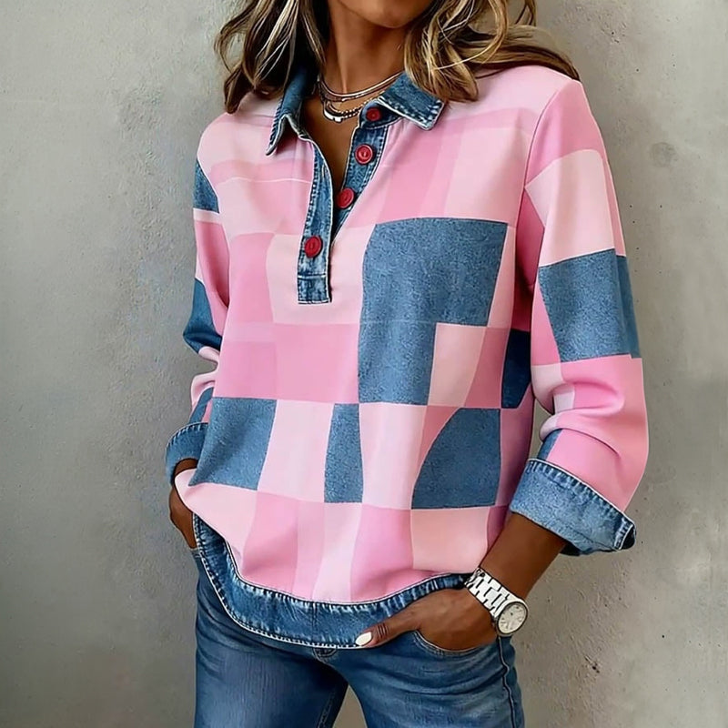 Vintage Karierte Sweatshirt
