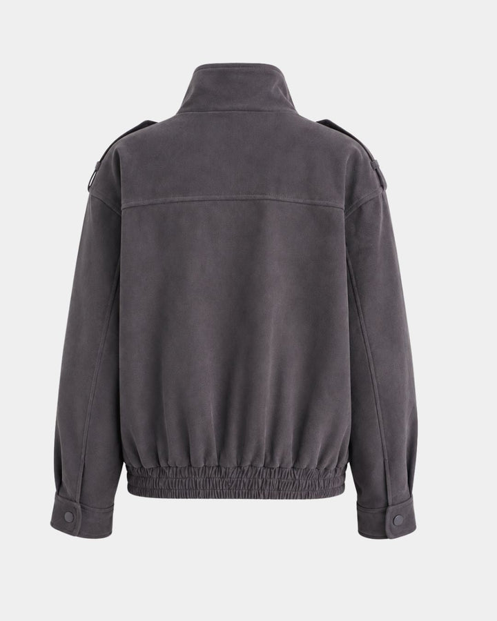 Moderná bomber bunda s vysokým golierom