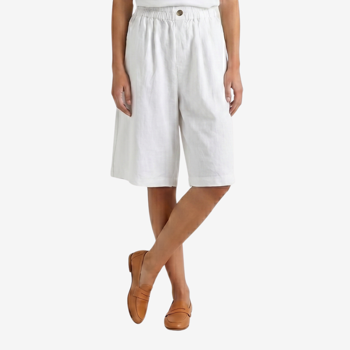 Coutivo - Short Femme Coton Taille Élastique Coupe Élégante Intemporelle