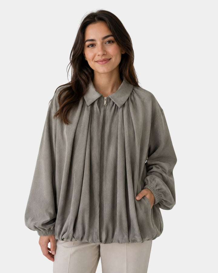 Voľná bomber bunda v retro štýle