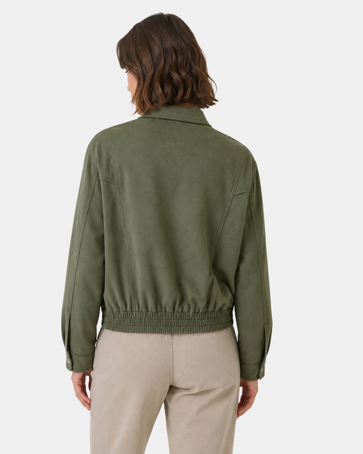 Bomber bunda s minimalistickými detailmi