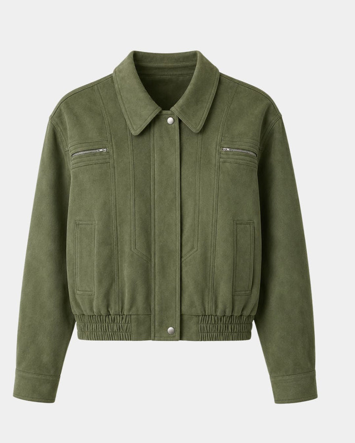 Bomber bunda s minimalistickými detailmi