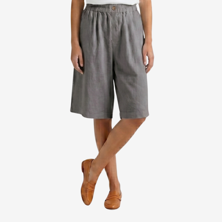 Coutivo - Short Femme Coton Taille Élastique Coupe Élégante Intemporelle