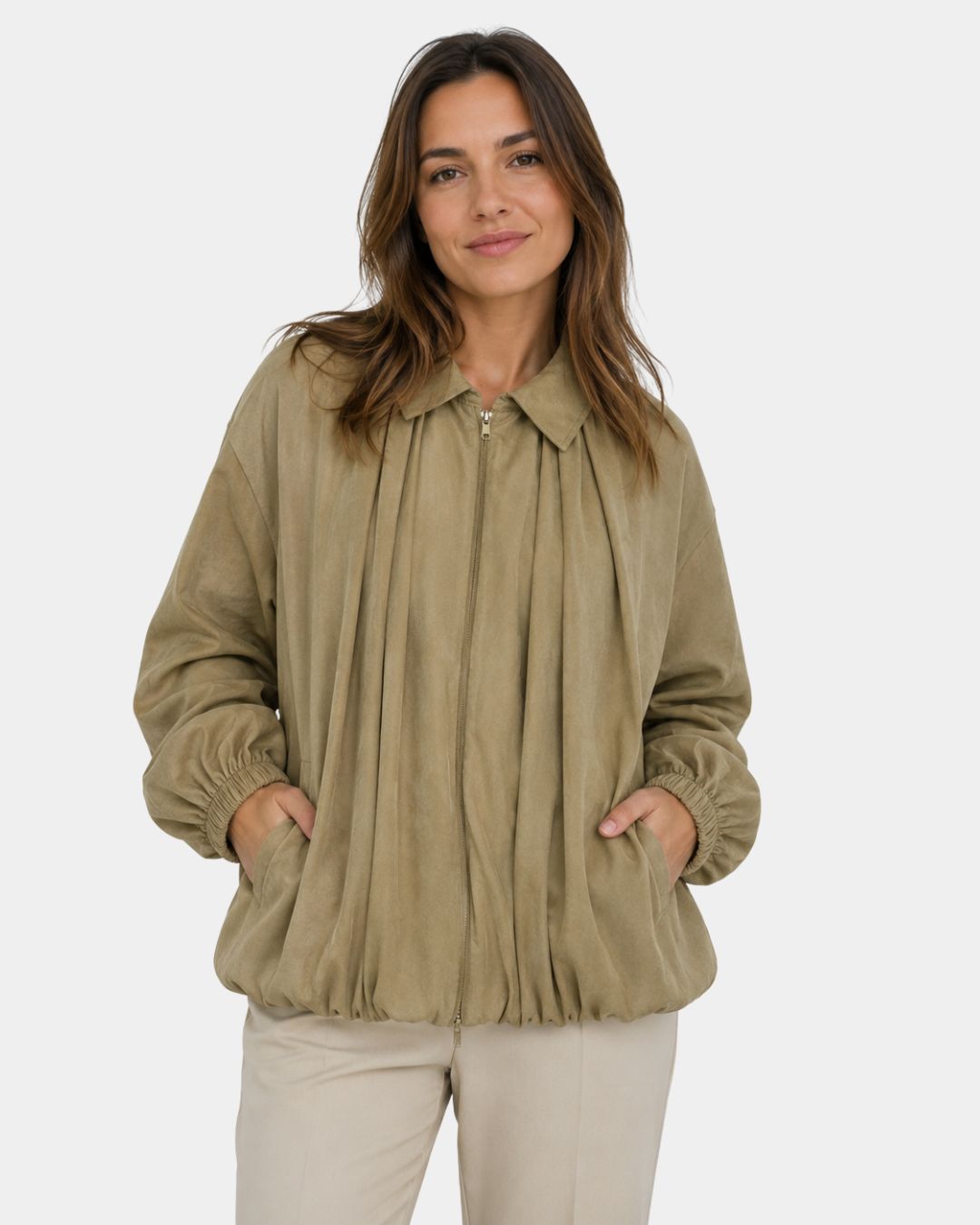 Voľná bomber bunda v retro štýle