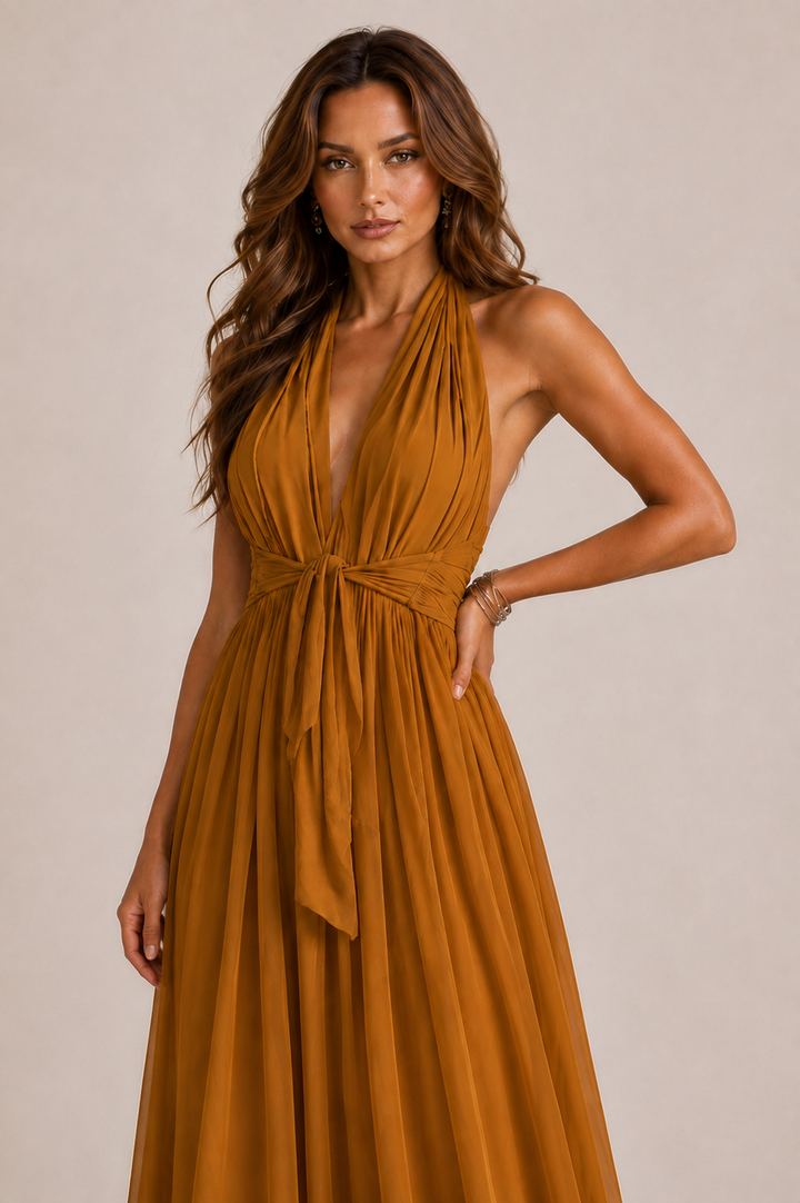 Bohuslava | Dlhé spoločenské šaty s hlbokým výstrihom