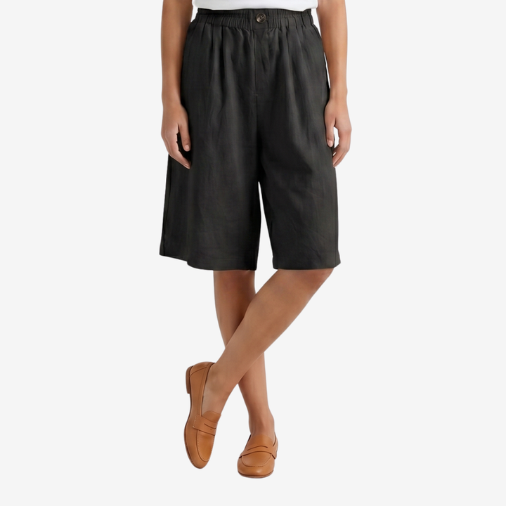 Coutivo - Short Femme Coton Taille Élastique Coupe Élégante Intemporelle