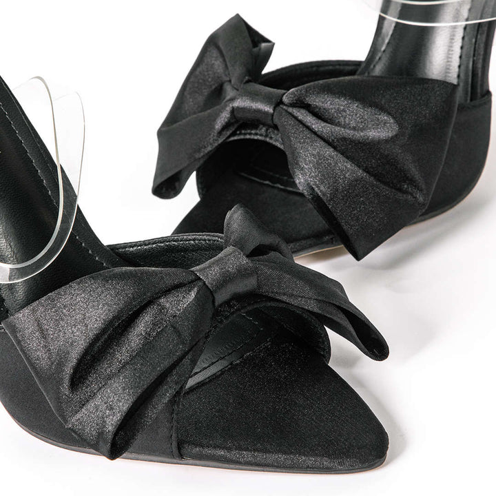 Slingback lodičky na vysokom podpätku s mašľou