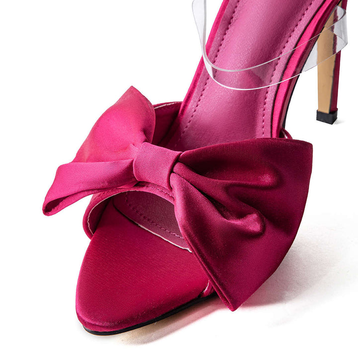 Slingback lodičky na vysokom podpätku s mašľou