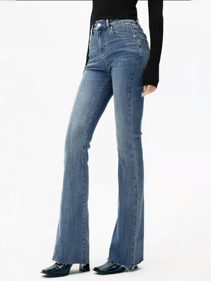 Bootcut džínsy s vysokým pásom