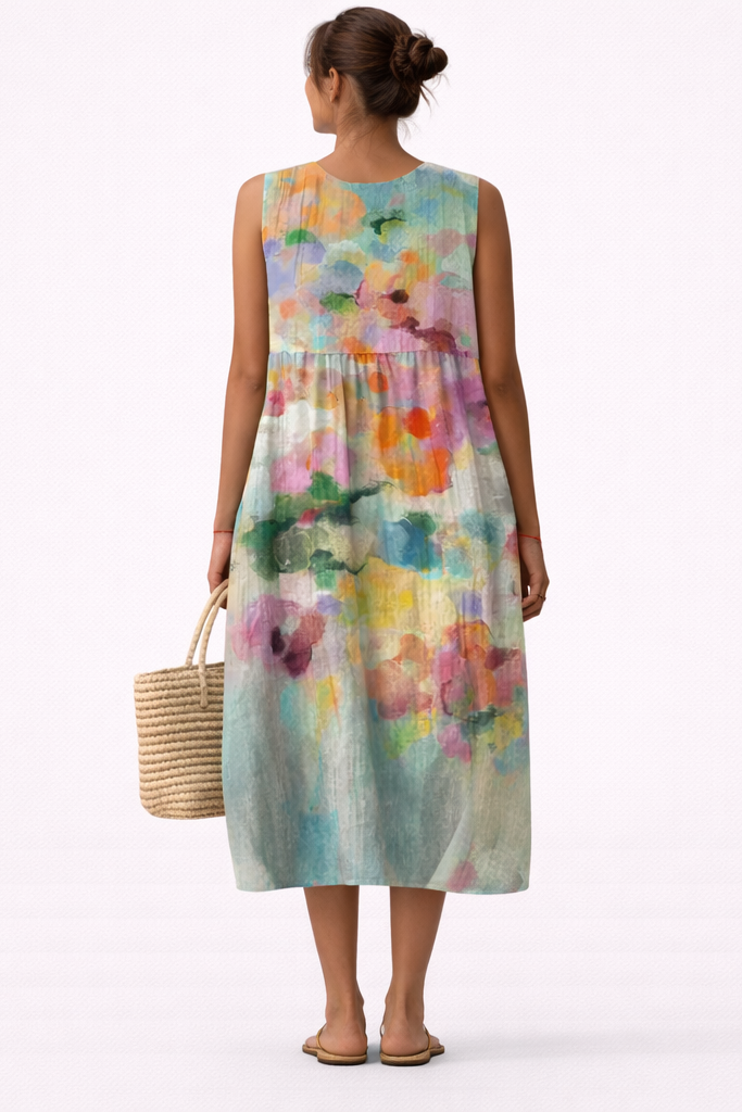 Ernestína | Elegantné viacfarebné midi šaty