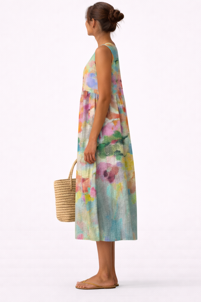 Ernestína | Elegantné viacfarebné midi šaty