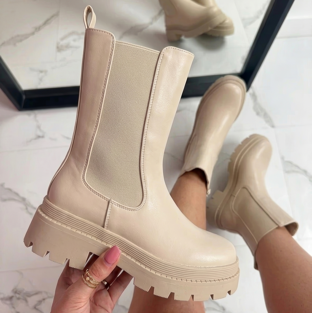 Polovysoké Chelsea čižmy s masívnou podrážkou – fotografia 2