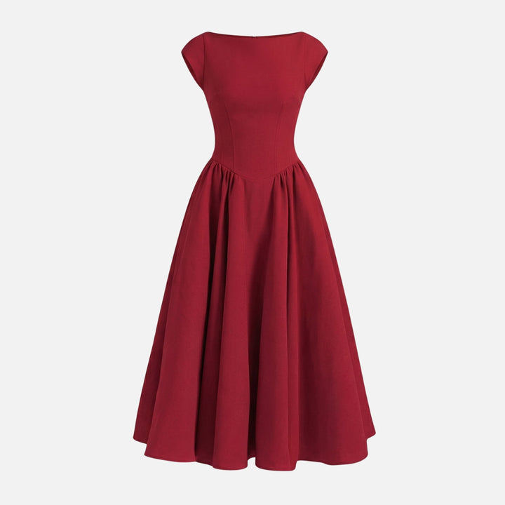 Želmíra | Midi šaty fit & flare s lodičkovým výstrihom