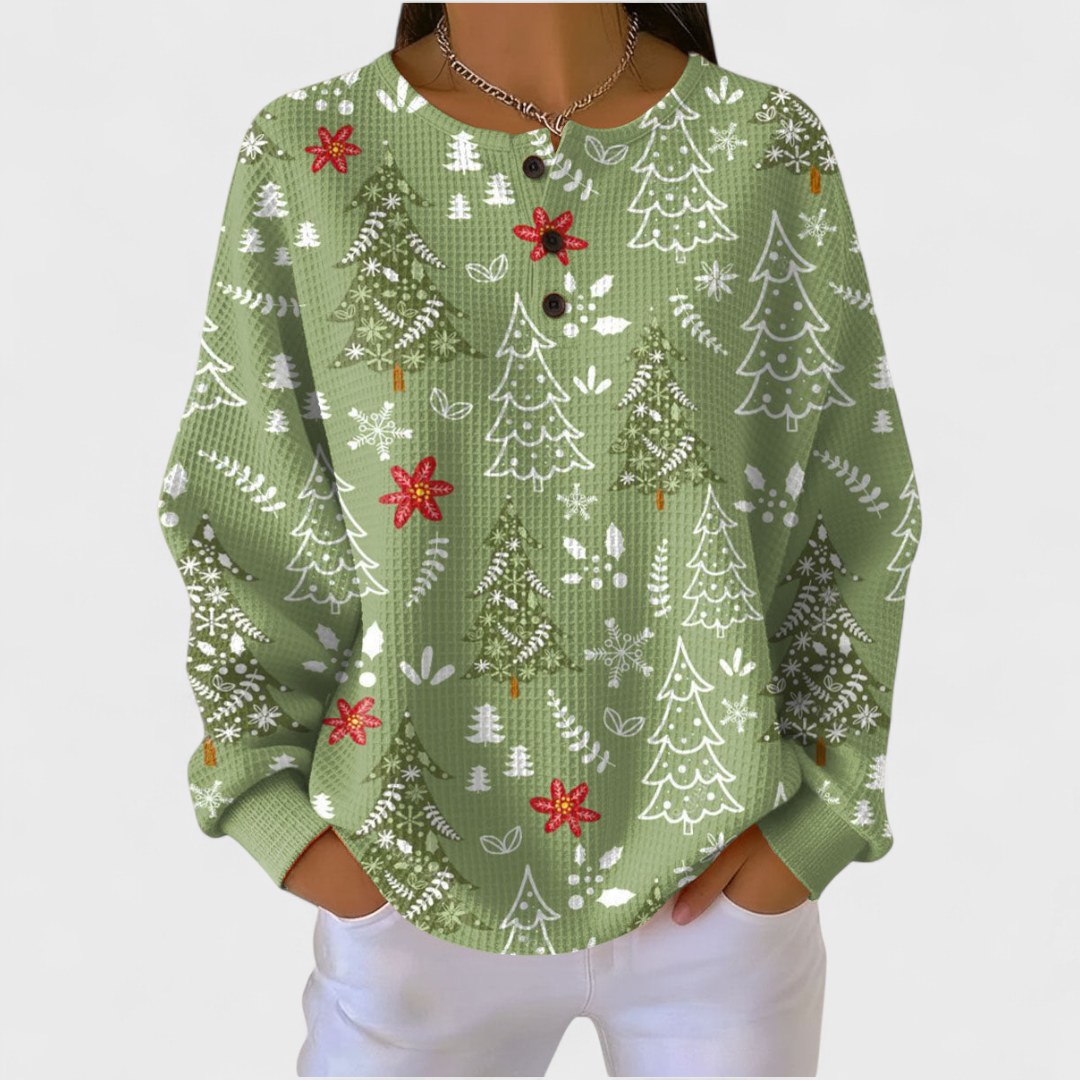Anke | Weihnachtsbaum-Muster Pullover