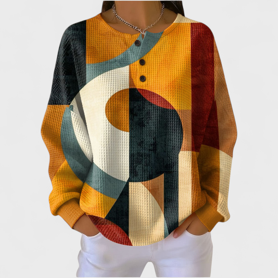 Natascha | Pullover aus strukturiertem Material mit geometrischen Mustern