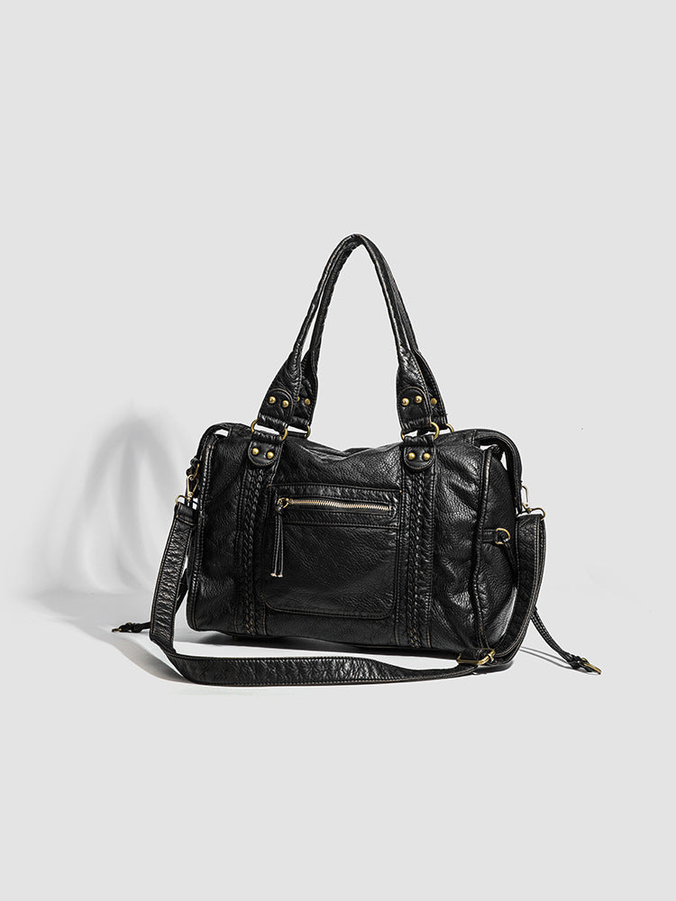 Pevná kožená crossbody kabelka