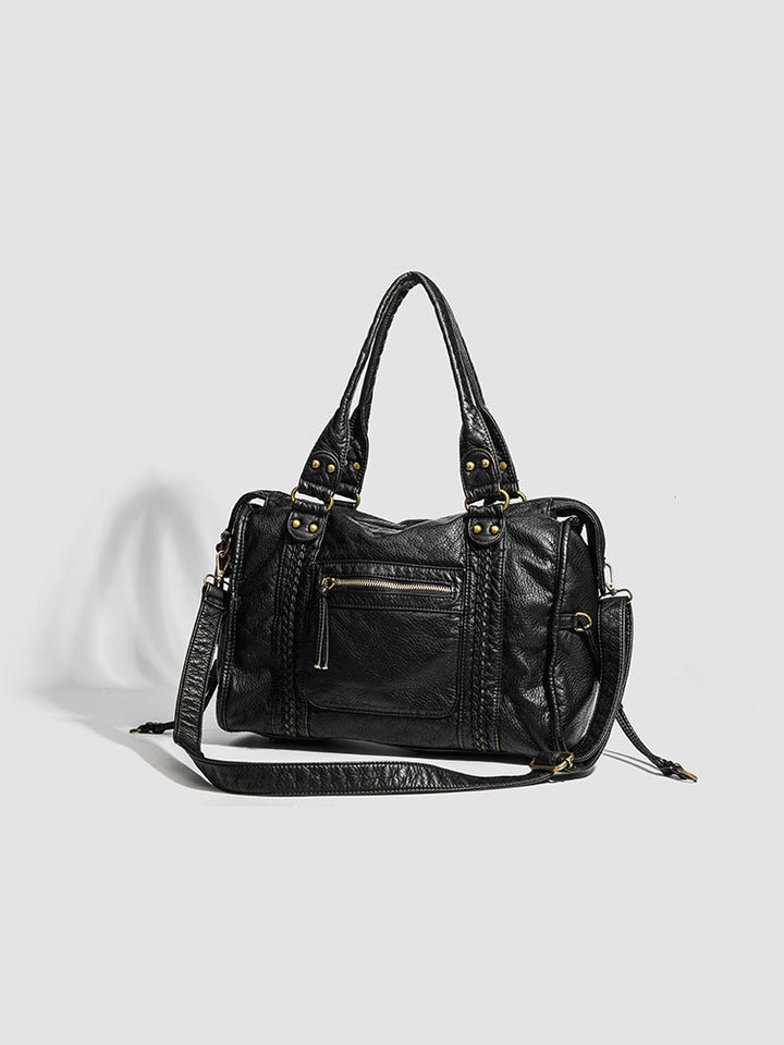 Pevná kožená crossbody kabelka