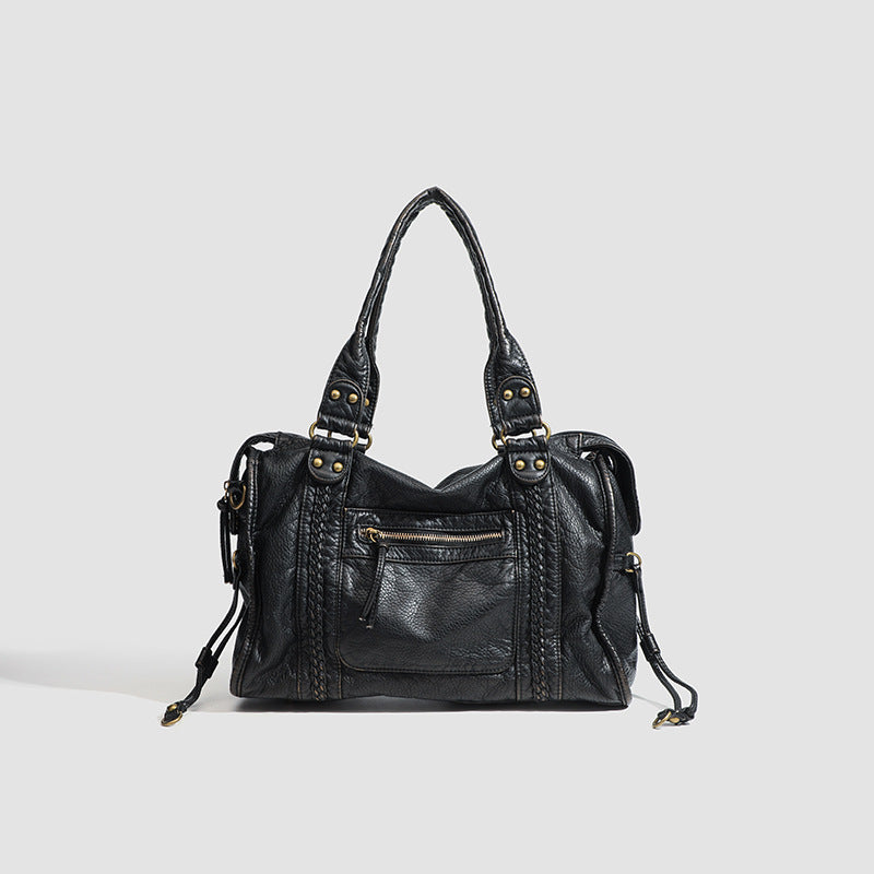Pevná kožená crossbody kabelka