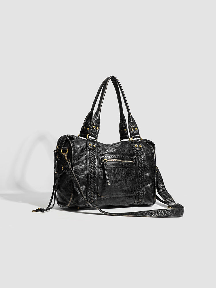 Pevná kožená crossbody kabelka