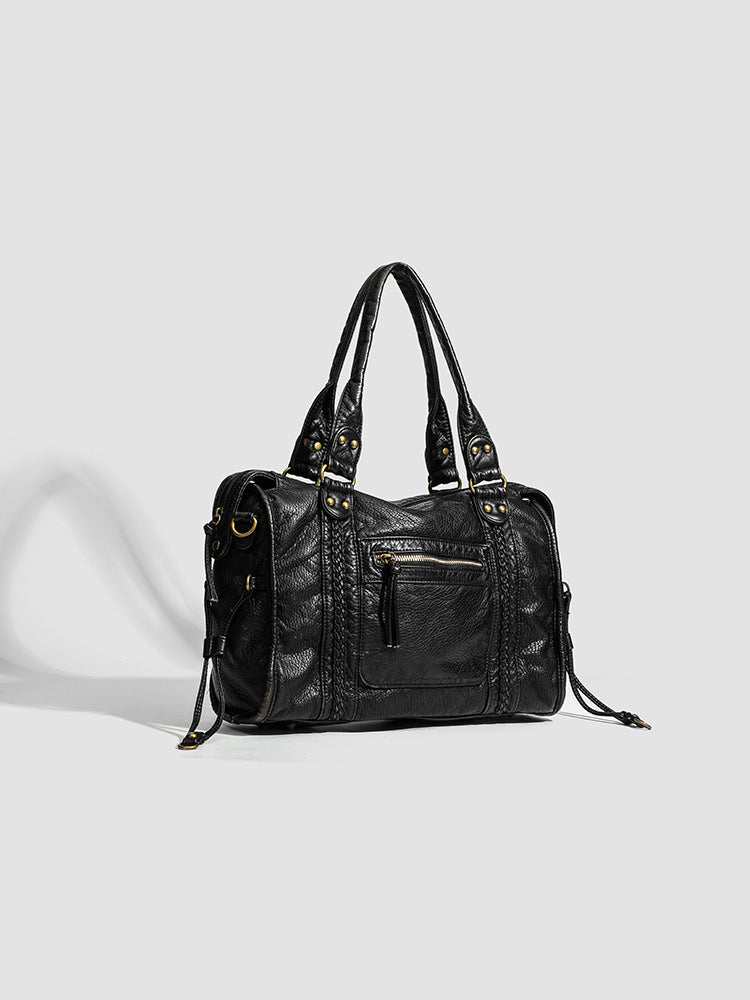 Pevná kožená crossbody kabelka