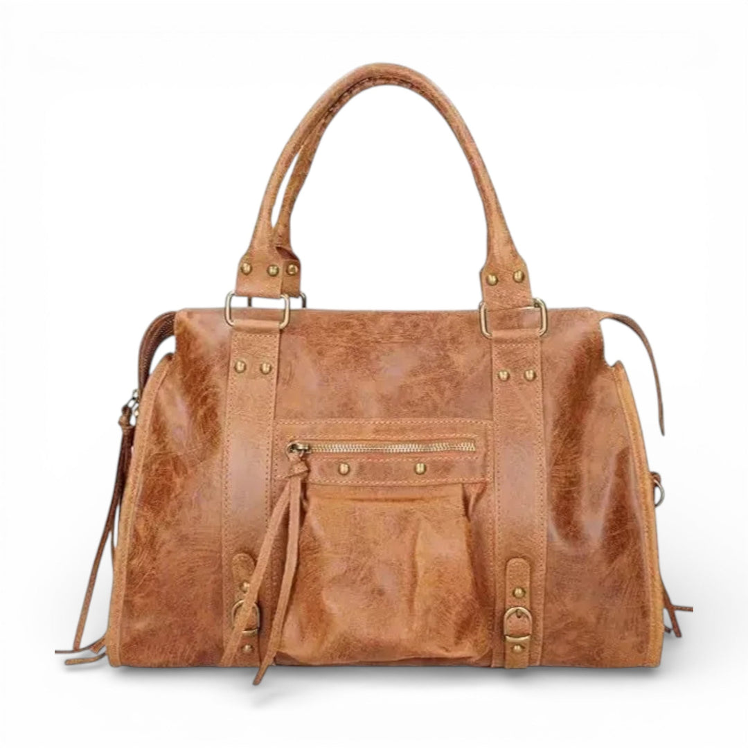 Veľká vintage kožená tote kabelka
