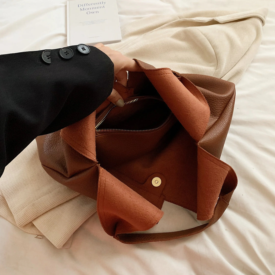 Kožená crossbody tote kabelka
