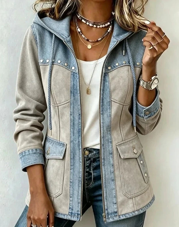 Patchworková bunda s kapucňou