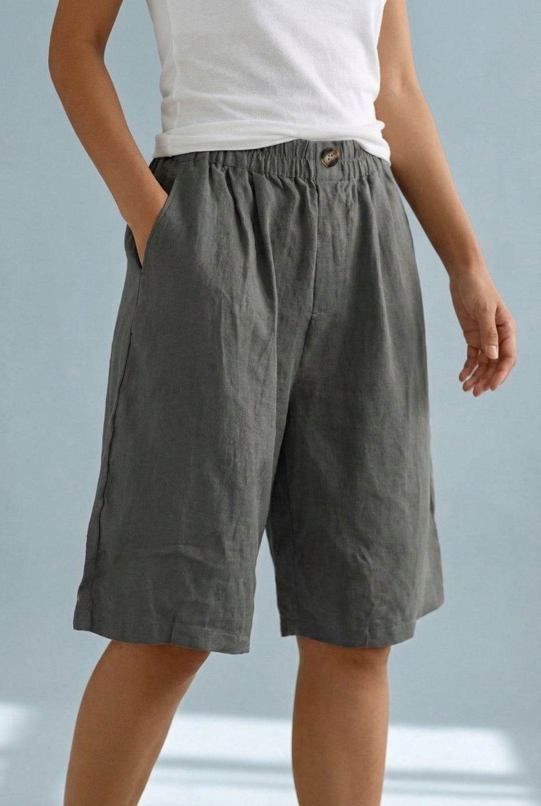 Isla | Tailored Wide Leg Summer Casual Fit Bermuda Shorts