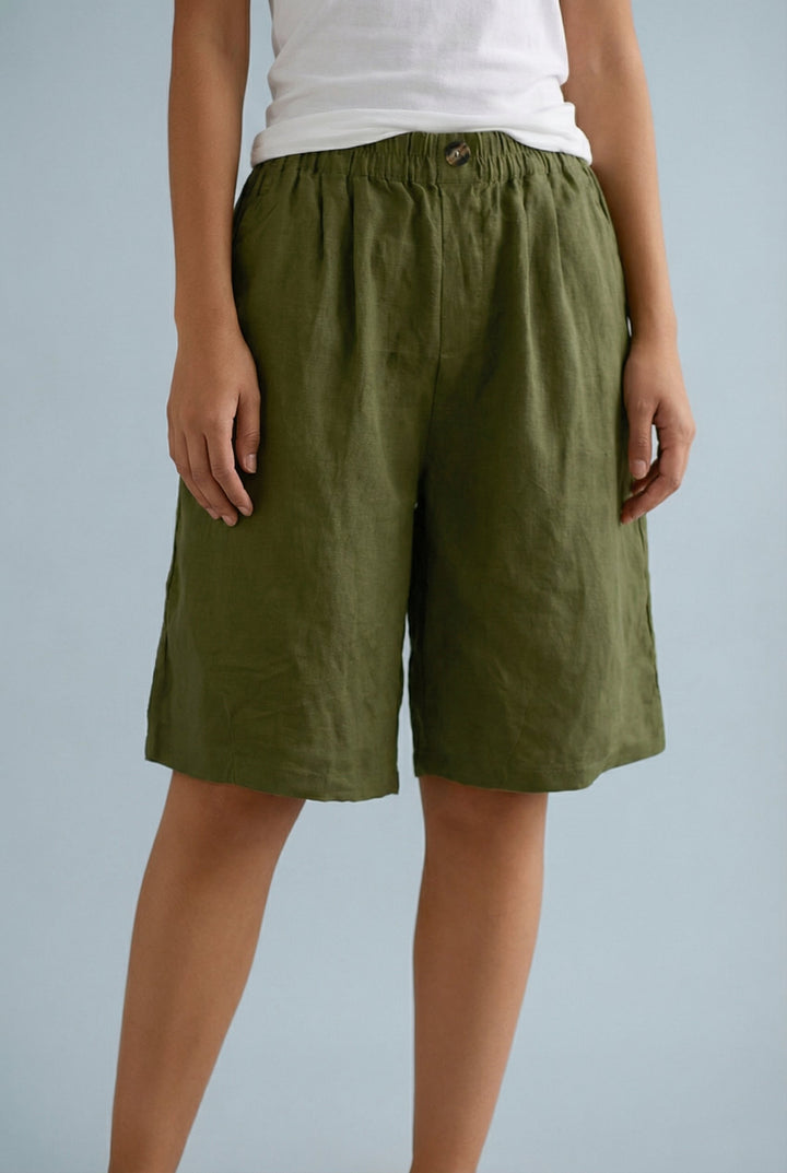 Isla | Tailored Wide Leg Summer Casual Fit Bermuda Shorts