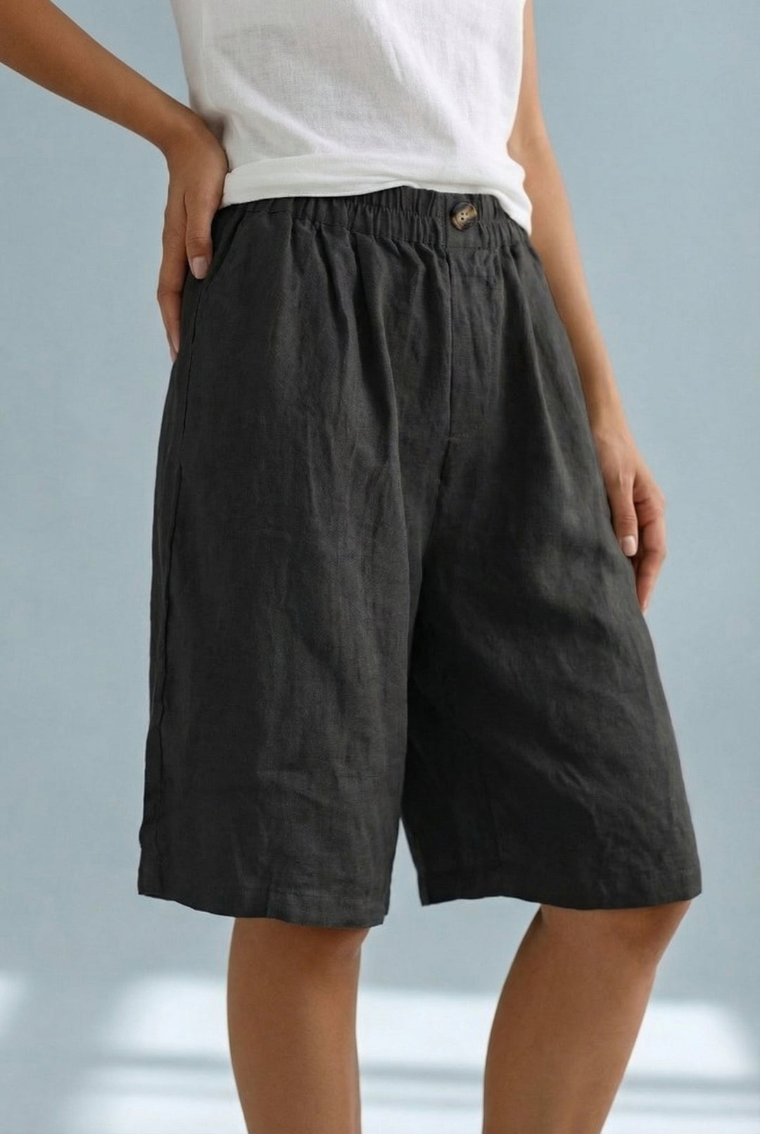 Isla | Tailored Wide Leg Summer Casual Fit Bermuda Shorts