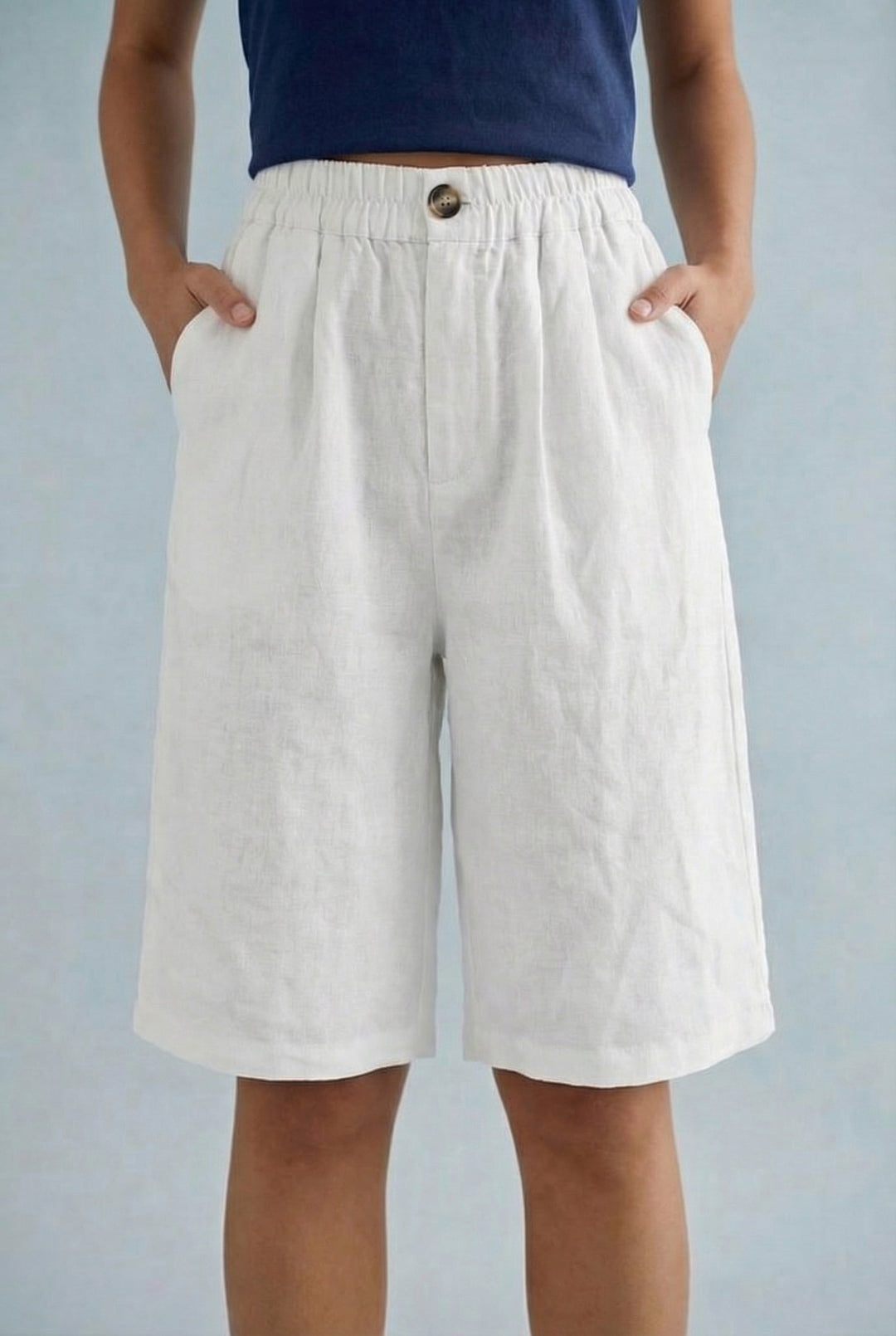 Isla | Tailored Wide Leg Summer Casual Fit Bermuda Shorts