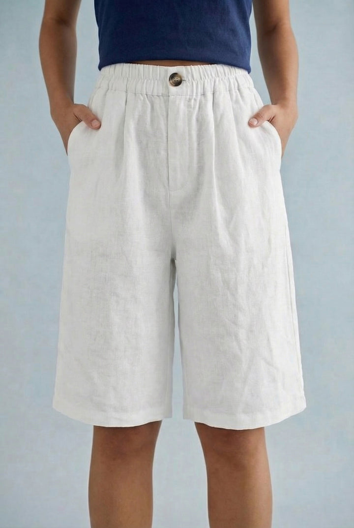 Isla | Tailored Wide Leg Summer Casual Fit Bermuda Shorts