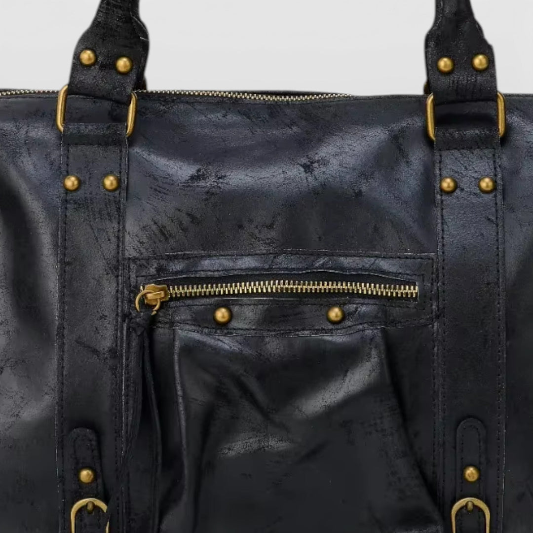 Veľká vintage kožená tote kabelka