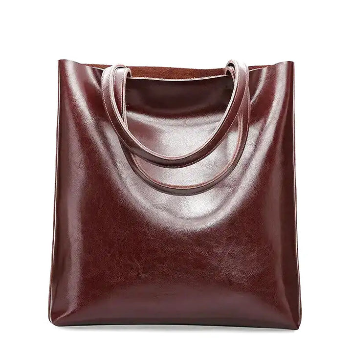 Retro kožená tote kabelka