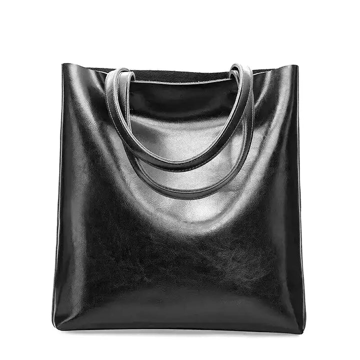 Retro kožená tote kabelka