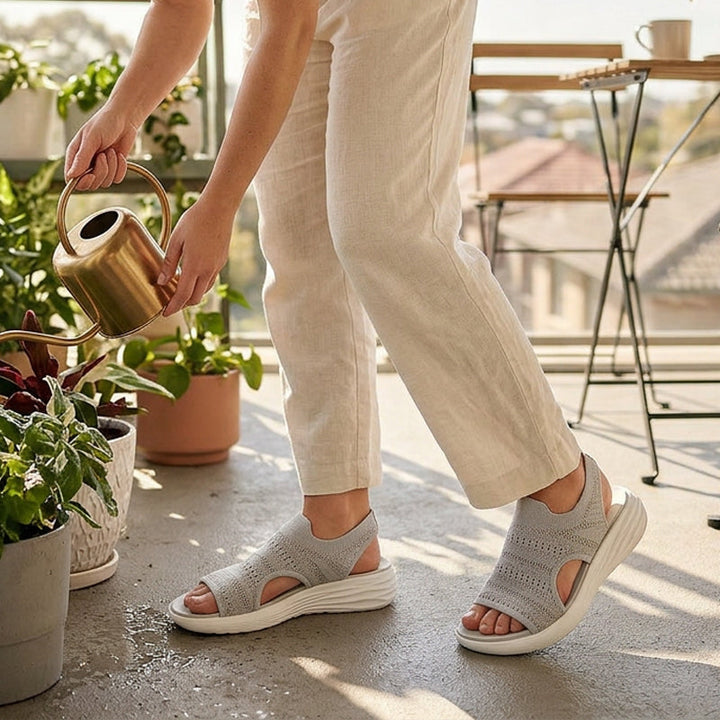 Anne™ | Sandalen met platform, van ademend materiaal voor dames